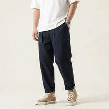 Sommerhose für Herren aus Baumwolle im Tapered Fit in Navy