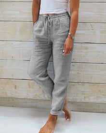 Beatrice | Hose mit elastischem Bund und weitem Bein in Grau