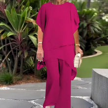 Herlene | Schickes Oberteil und Hose Set in Fuchsiafarben