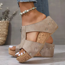Nely | Sandalen mit offener Spitze und Fußgewölbestütze in Khaki