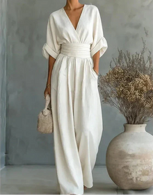 Sommerfeld | Eleganter Jumpsuit mit weitem Bein in Weiß