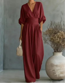 Sommerfeld | Eleganter Jumpsuit mit weitem Bein in Burgunderrot