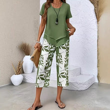 Geraldy™ - Tunika mit Rundhalsausschnitt und Hose mit Weitem Bein – Set in Grün