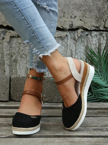 Damen Elegant Orthopädische Wedge Sandalen in Schwarz