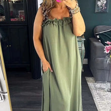Tabea | Lässiges ärmelloses Kleid mit Taschen in Grün