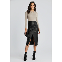 Tamara | Damen Rock Plissee Mit Schlitz Modern in Schwarz