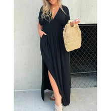 Tara | Maxikleid mit V-Ausschnitt in Schwarz