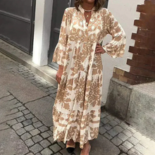 Tessa | Damen Sommerkleid Modern Boho Maxi in Braun