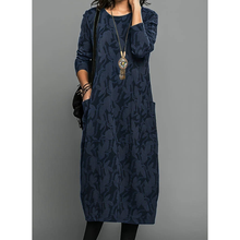 Tilda | Damen Midi Kleid Für Hochzeitsgast Mit Muster in Blau