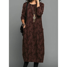 Tilda | Damen Midi Kleid Für Hochzeitsgast Mit Muster in Braun