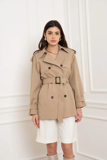 Trenchcoat mit Taillengürtel in Beige
