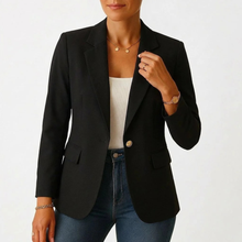 Una | Damen Elegante Blazer Mit Knopf in Schwarz