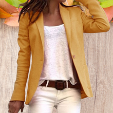 Damen Tailliert Geknöpft Slim Fit Blazer in Khaki
