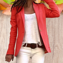 Damen Tailliert Geknöpft Slim Fit Blazer in Rot