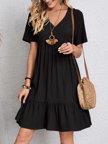 Lily – Sommerkleid für Damen, das den Bauch bedeckt in Schwarz