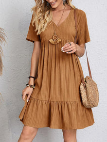 Lily – Sommerkleid für Damen, das den Bauch bedeckt in Braun