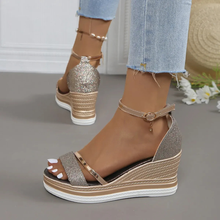 Vera | Elegante Damen Sandalen mit Absatz in Roségold