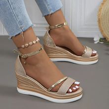 Vera | Elegante Damen Sandalen mit Absatz in Gold