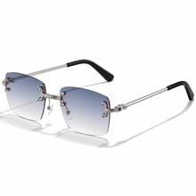 Victor | Herren Moderne Sonnenbrille Aviator Gold Metall in Blau 1