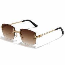 Victor | Herren Moderne Sonnenbrille Aviator Gold Metall in Braun