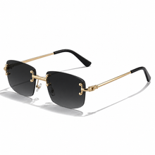 Victor | Herren Moderne Sonnenbrille Aviator Gold Metall in Schwarz