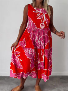 Lena | Vielseitiges Blüten-Sommerkleid in Rot