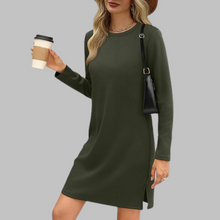 Pauline | Vielseitiges Minikleid für den Herbst in Olivgrün