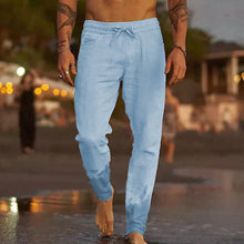 Marcel – Bequeme Damenhosen aus Leinen in Hellblau