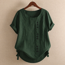 Walburga | Damen Bluse Kurzarm Mit Knöpfen Für Sommer in Dunkelgrün