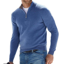 Ben | Warmer Herren-Pullover mit Reißverschluss in Blau