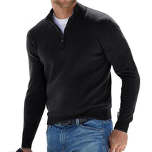 Ben | Warmer Herren-Pullover mit Reißverschluss in Schwarz