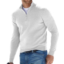 Ben | Warmer Herren-Pullover mit Reißverschluss in Weiß