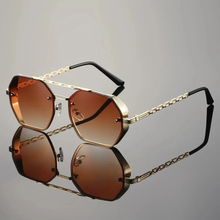 Willow | Herren Sonnenbrille Aviator Gold Kette in Braun