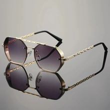 Willow | Herren Sonnenbrille Aviator Gold Kette in Gold