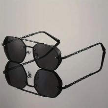 Willow | Herren Sonnenbrille Aviator Gold Kette in Mitternacht