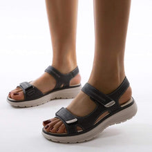 Britta – Damen-Wandersandalen mit zwei Riemen in Schwarz