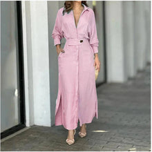 Yara™ - Knöchellanges Hemdkleid in Rosa