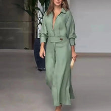 Yara™ - Knöchellanges Hemdkleid in Grün