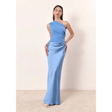 Ylva | Damen Maxi Kleid Für Hochzeitsgast Ein Schulter Stil in Himmelblau