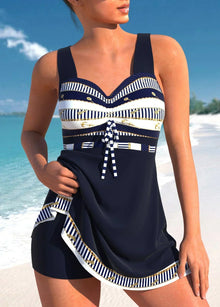 Marie – Zweiteiliger Badeanzug für Damen mit Rock in Marineblau