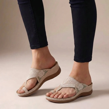 Zafira | Damen Elegante Sandalen Keil Stickerei Blumen in Rosa