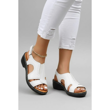 Helena | Damen Sommer Sandalen Mit Plateau Für Alltag in Weiß