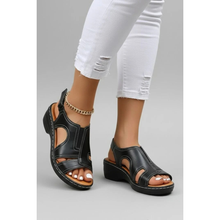 Helena | Damen Sommer Sandalen Mit Plateau Für Alltag in Schwarz