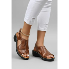 Helena | Damen Sommer Sandalen Mit Plateau Für Alltag in Braun
