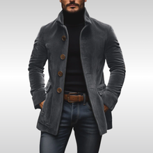 Oskar | Zeitlose Herren Cord-Jacke im schlanken Schnitt in Grau