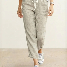 Zilan | Bequeme Damen Hose schmal Kordelzug modern in Apricot