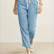 Zilan | Bequeme Damen Hose schmal Kordelzug modern in Hellblau