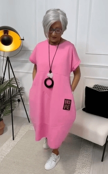 Zuzanna | Luftiges Sommerkleid mit Rundhalsausschnitt in Rosa